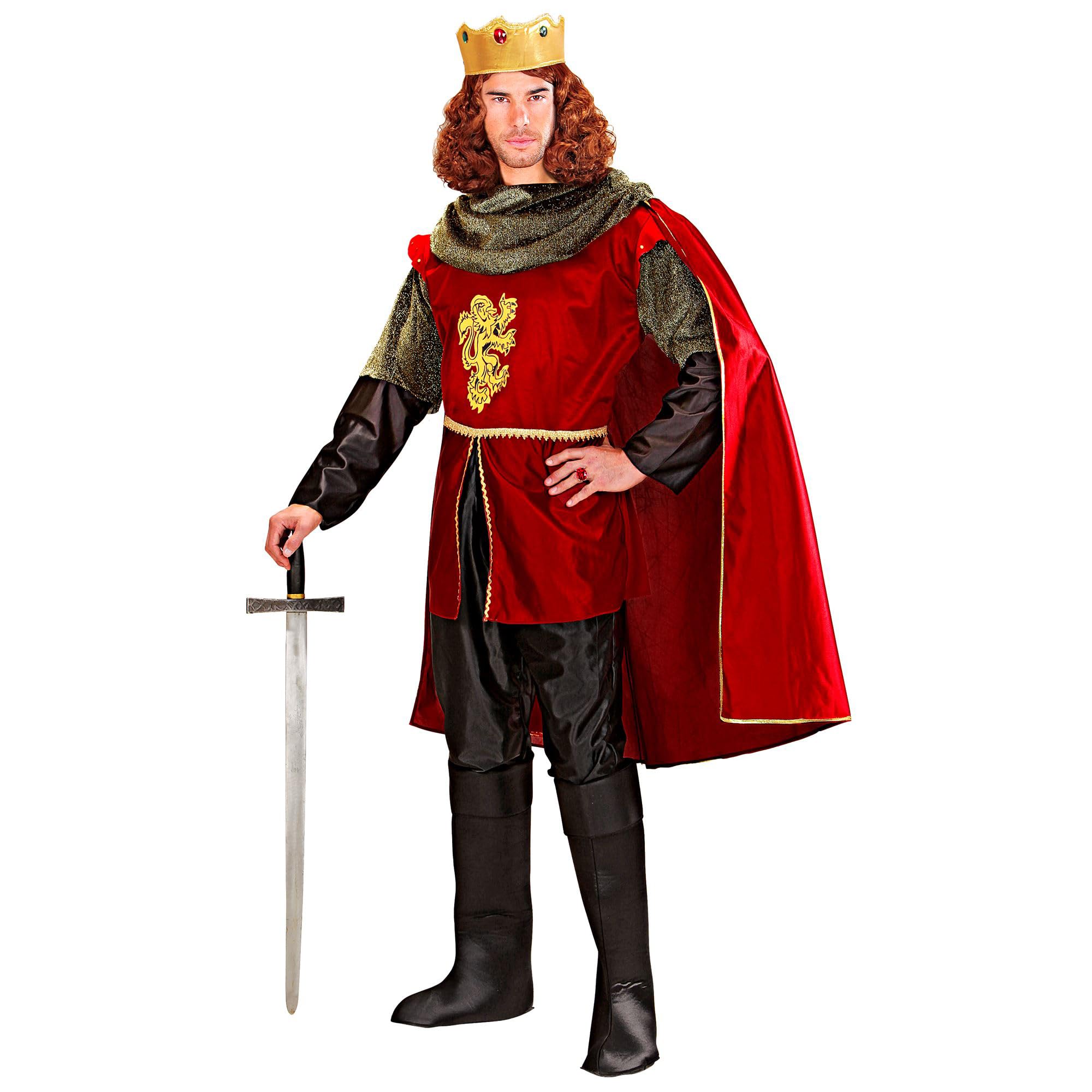 W WIDMANN MILANO Party Fashion - Disfraz de rey para hombre | Conjunto de 5 piezas, disfraz de rey, príncipe o caballero para Carnaval y fiestas temáticas de la Edad Media