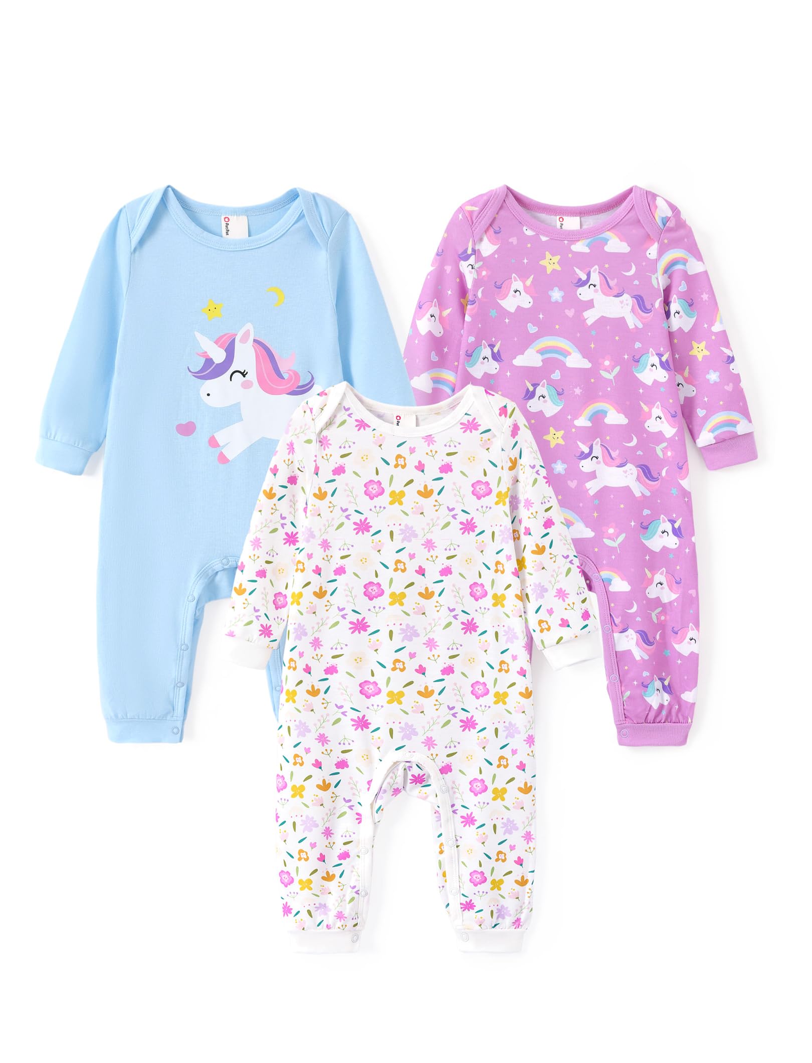 PATPAT Pagliaccetti per Bambino Cotone Morbido con Maniche Lunghe e Senza Piedi, Onesie Neonato Personalizzati per Maschi e Femmine, Tutine Neonato 0-3 Mesi, Body Lungo, Regalo Neonato Maschio