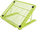 GOWENIC Metal Mesh Laptop Riser, 6 Level Adjustable Stand, Foldable Ventilated Tablet Holder for Desk Work, Portable Drawing Board Stand (Green)