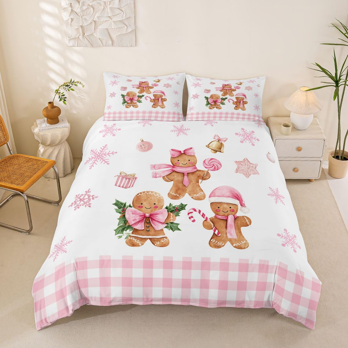 Homemissing Merry Weihnachten Bettwäsche Set 155x220cm Erwachsene Kinder
