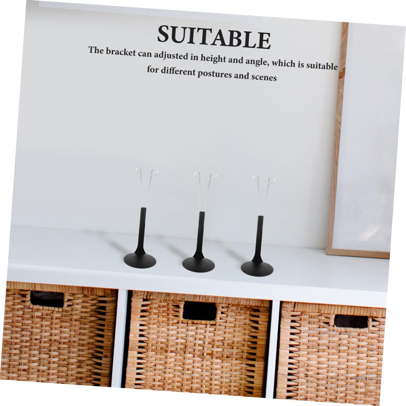 Abaodam Soporte para Muñecas 1/6 Ajustable de Plástico y Metal, 10 Piezas | Negro, Portátil para Viaje y Exhibición, Compatible Figuritas Coleccionables y Accesorios de Muñeca
