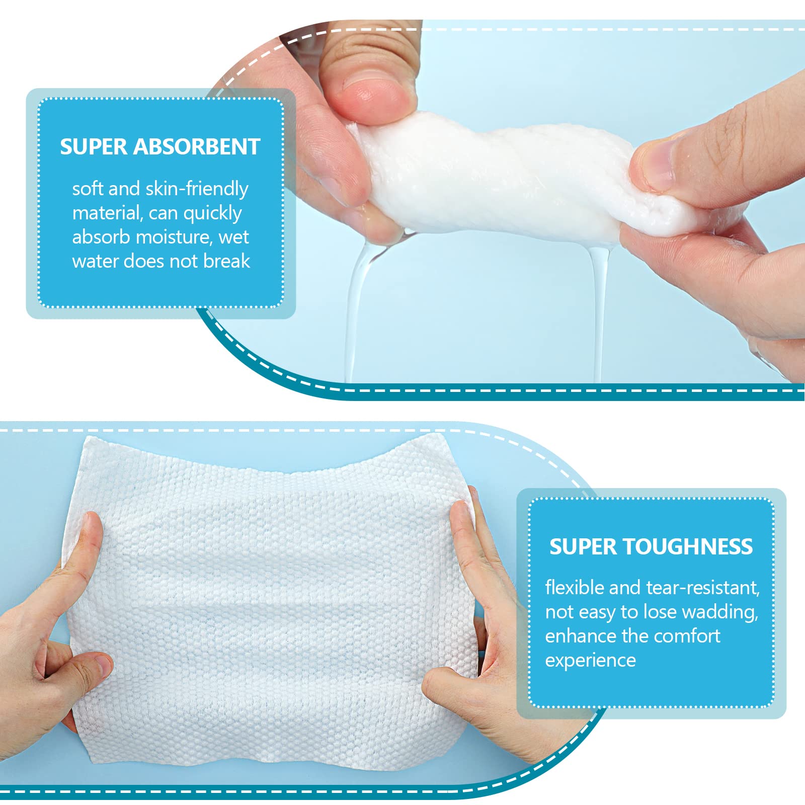 JANORS Disposable Dry Face Towels - 240 Sheets Biodegradable and Hypoallergenic for Makeup Removal,Skincare,Travel (3 Pack) - Image 3