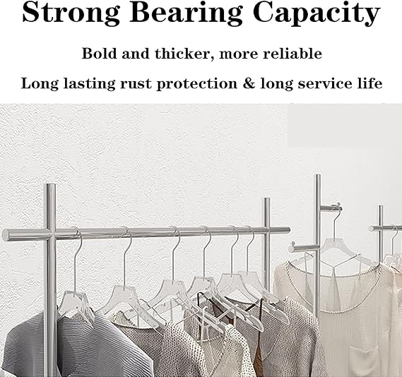 Standard Rod Clothing Garment Rack, Metal Standing Hanger Closet Rods Rail Rack, Portable Industrial Rolling Clothes Organizer Coat Rack, 100160cm (Size : 136x160cm)