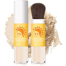 Mineral Sunscreen Setting Powder for Face & Scalp,SPF 35 Loose Setting Powder,Mineral Scalp Sunscreen,Lightweight Oil Control Matte Finish for All Skin Types,UVA/UVB Protection,Translucent