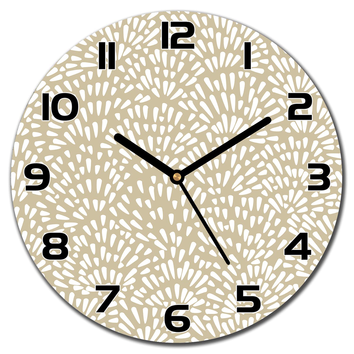 Horloge en verre de sécurité 30 cm Boho avec aiguilles noires