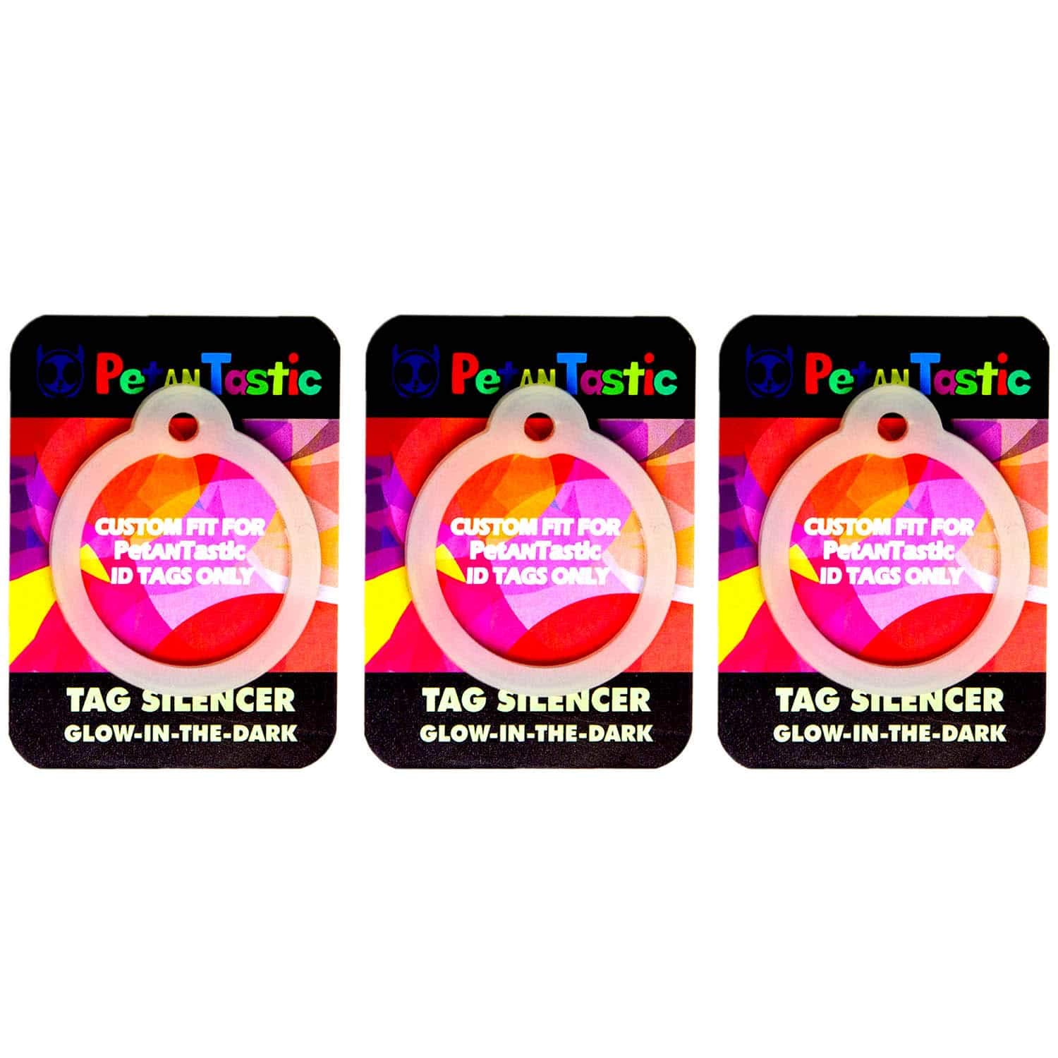Dog Tag Silencers for PetANTastic dog or cat tag only, Glow in The Dark Silencer to Quiet Noisy Pet Tags