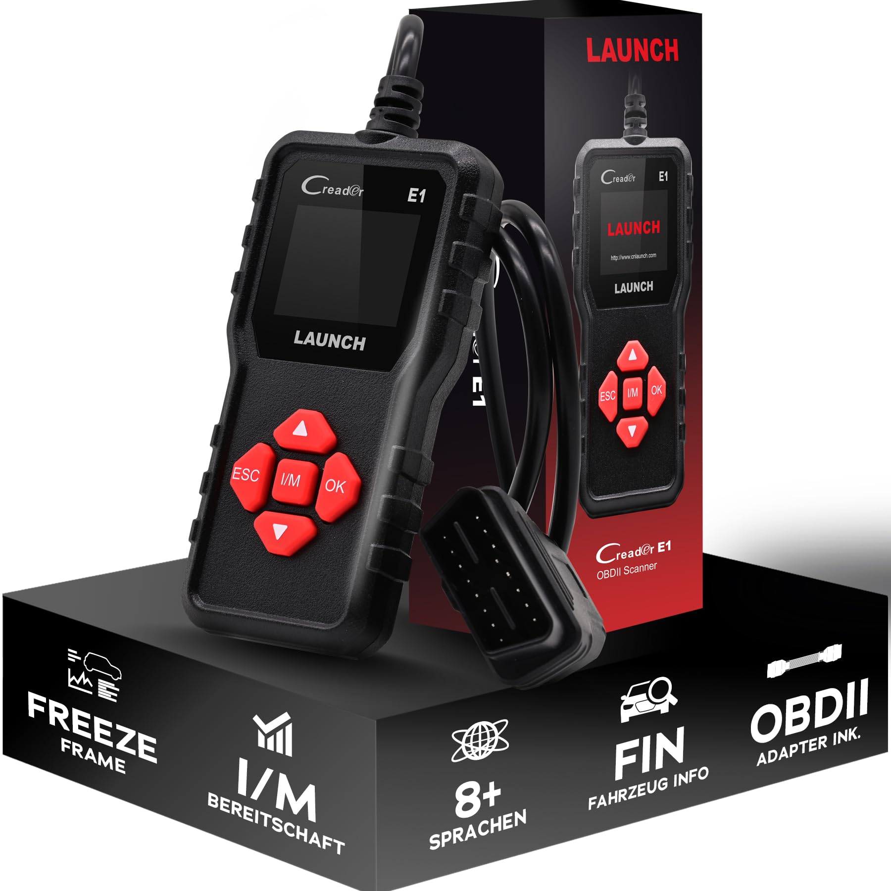 LAUNCH Creader E1 OBD2 Diagnostic Tool Car Engine Scanner | Engine  Exhaust Gas, Read/Clear Error Codes, Live Data, I/M Status, Battery Voltage, Freeze Frame