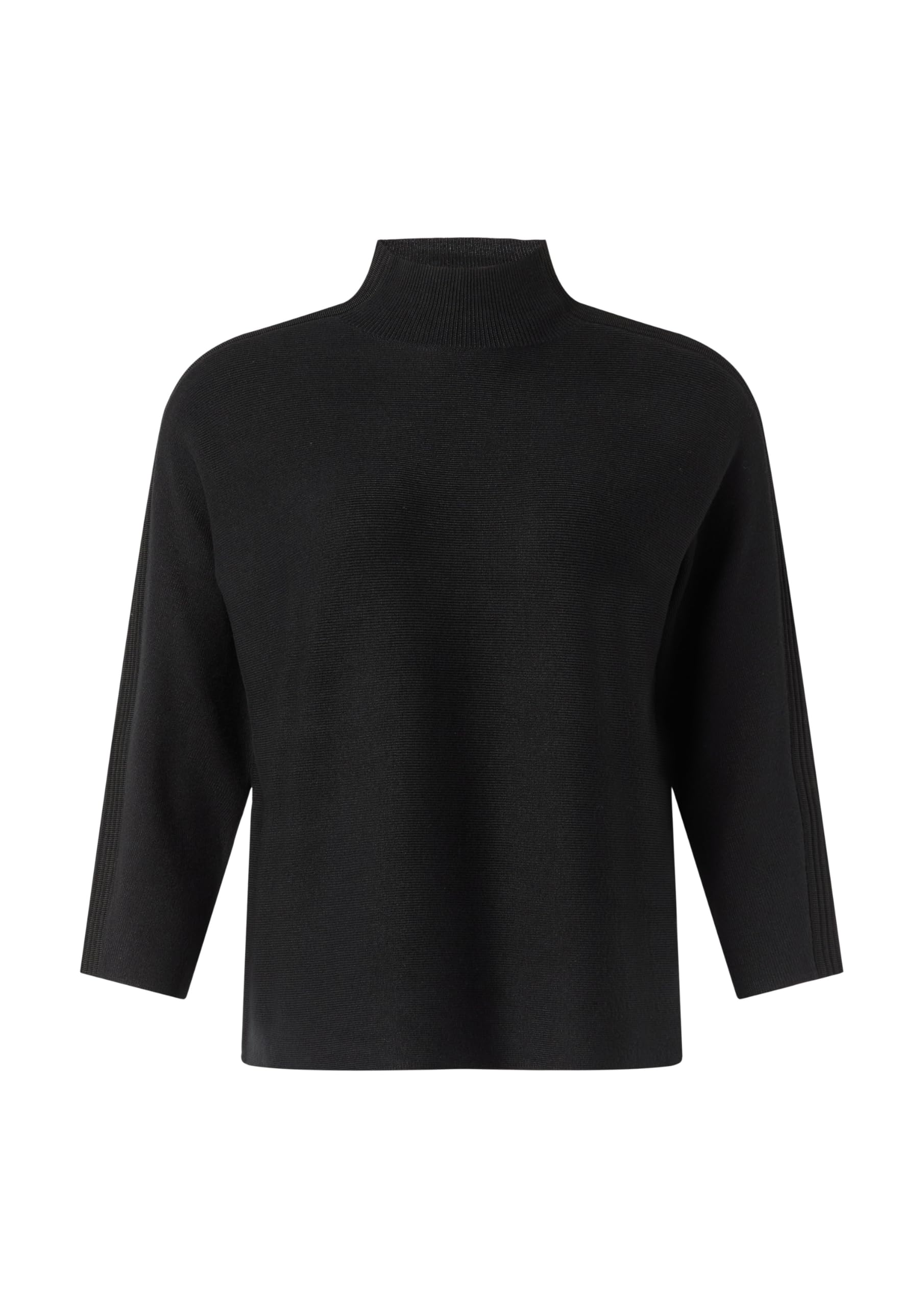 Comma Feinstrickpullover mit Stehkragen und Rippdetail