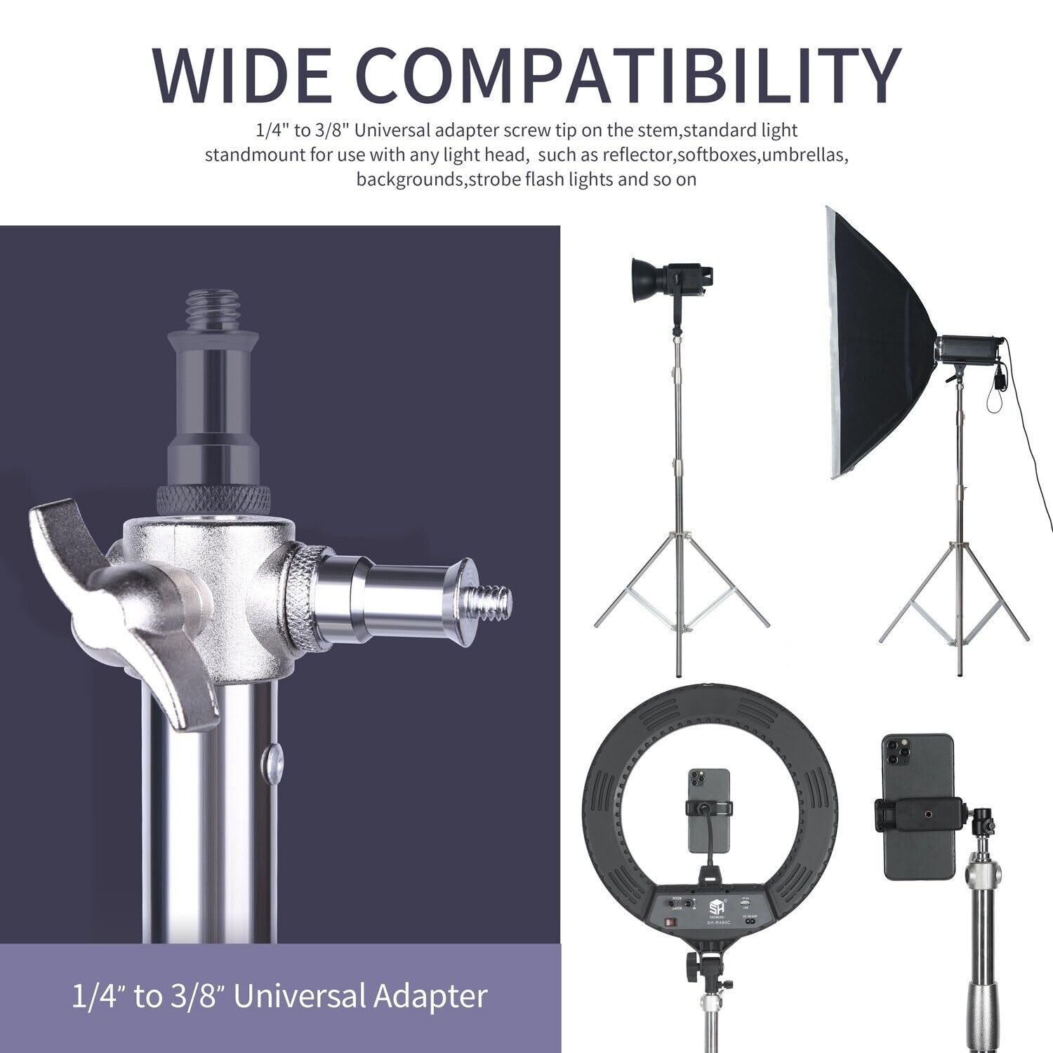 Promage PM-280 Treppiede Luce Treppiede Acciaio Inox Heavy Duty Fotografia Treppiede per Fotografia Professionale Studios Produzione Video Shoots