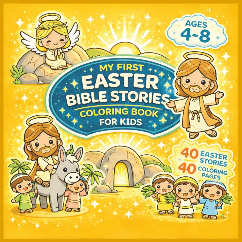My First Easter Bible Stories Coloring Book for Kids: From Holy Week to the Resurrection of Jesus (Catholic Coloring Books)