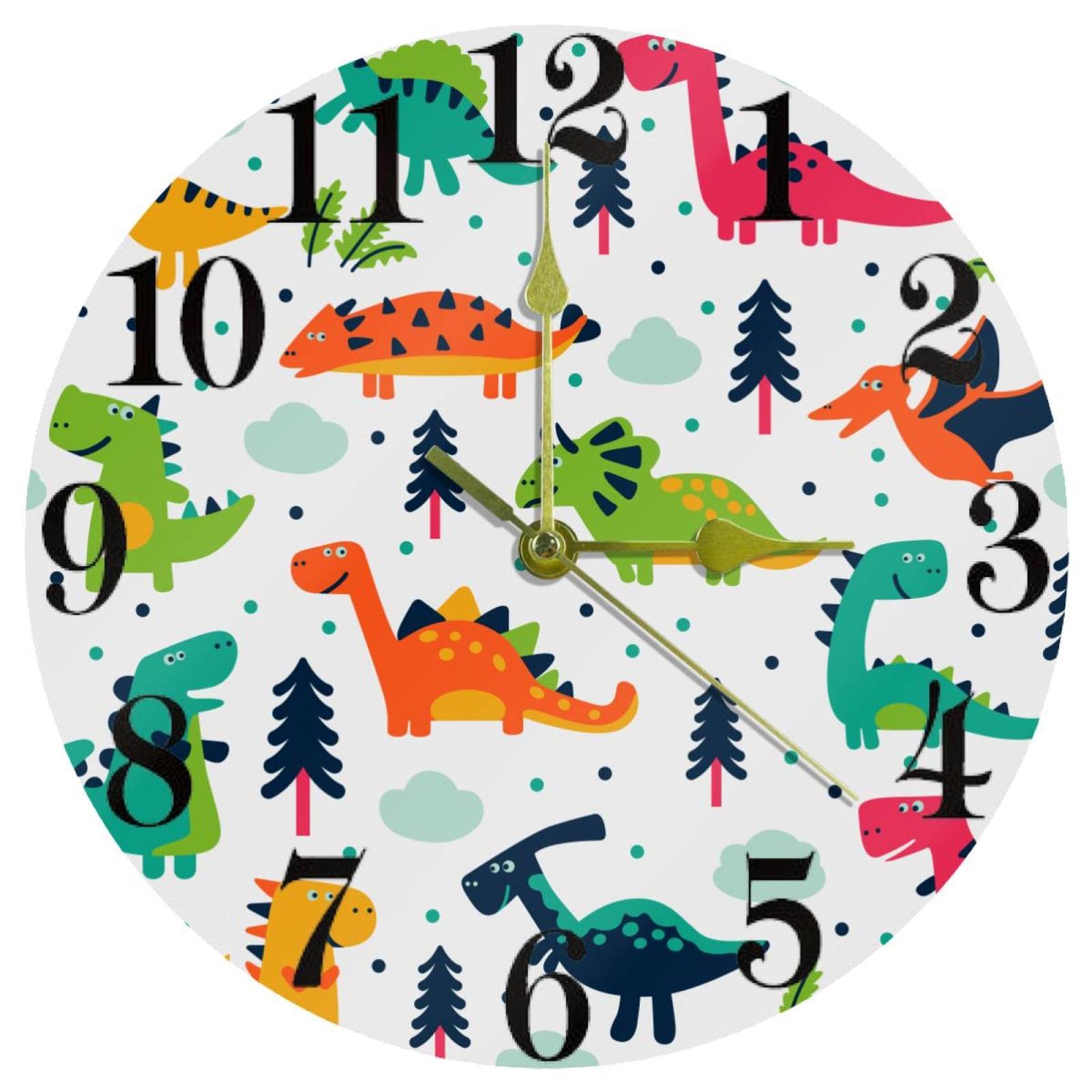 Horloge murale sans tic-tac à quartz ronde contre les bruits de nuit pour chambre