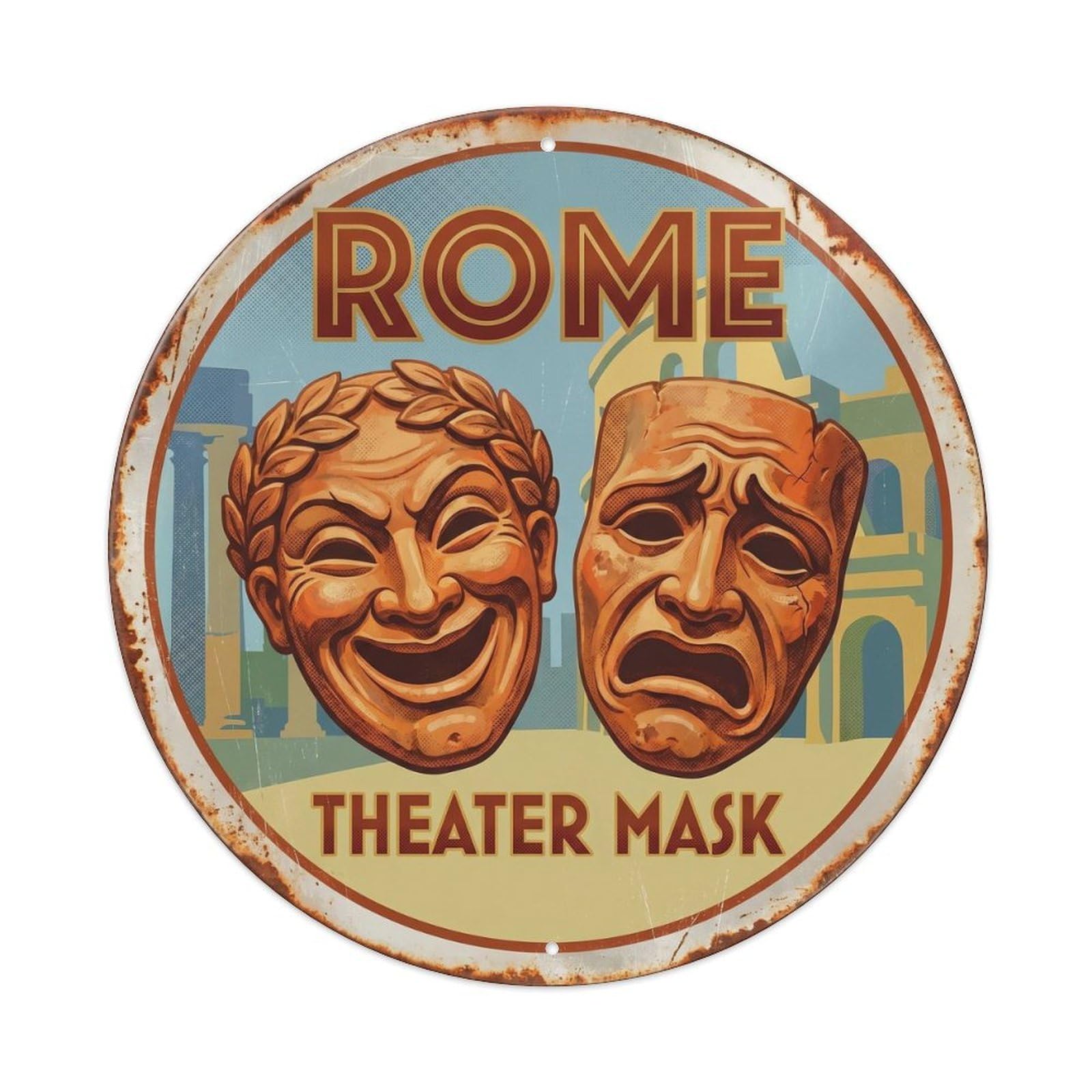 Rome Italy Heritage Travel Theater Vintage Metal Tin Sign