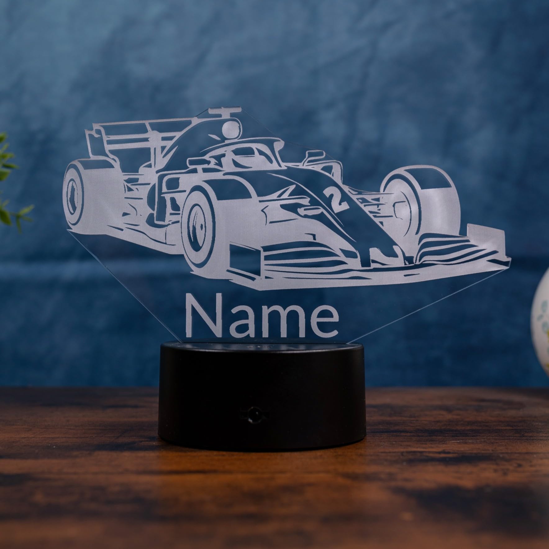 Formula 1 lampada personalizzata – Luce notturna a LED con nome, formula regalo auto per bambini e uomini, decorazione per cameretta dei bambini, camera da letto e appassionati di sport