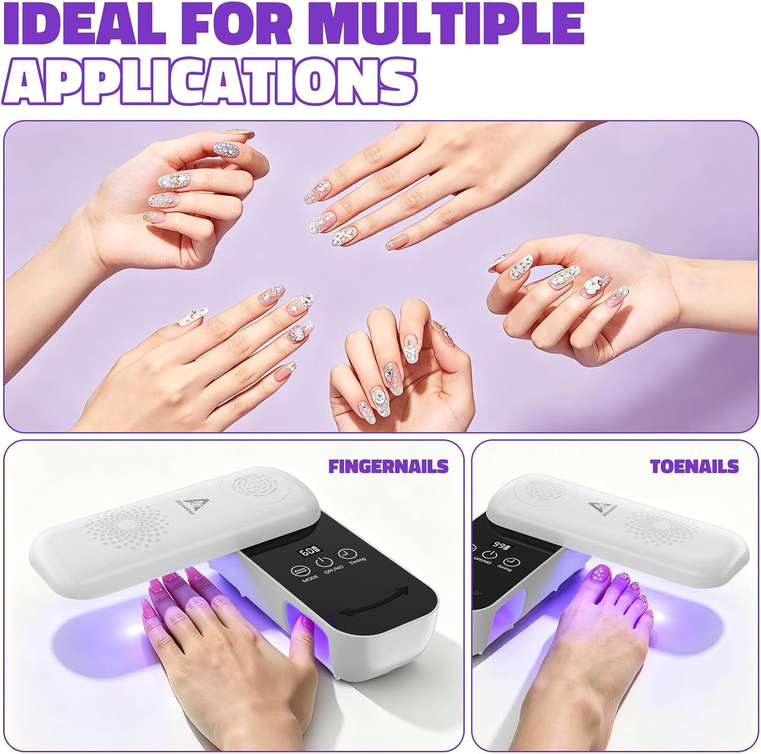 Compact Cordless UV LED Nail Lamp, 36 LED Gel Curing Light