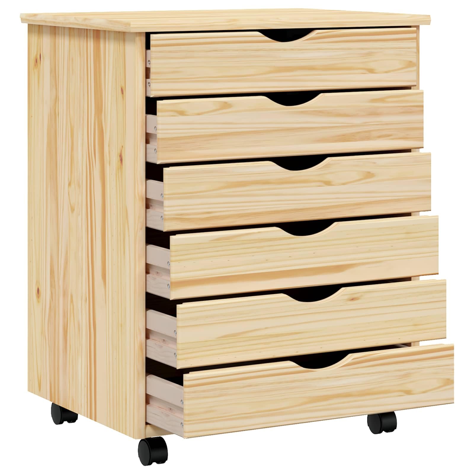 Archivador Móvil con Cajones, Gabinete de Almacenamiento de Oficina con Ruedas para Documentos, Libros, Papelería, Oficina en Casa, Sala de Manualidades, (53x39x65,5cm)