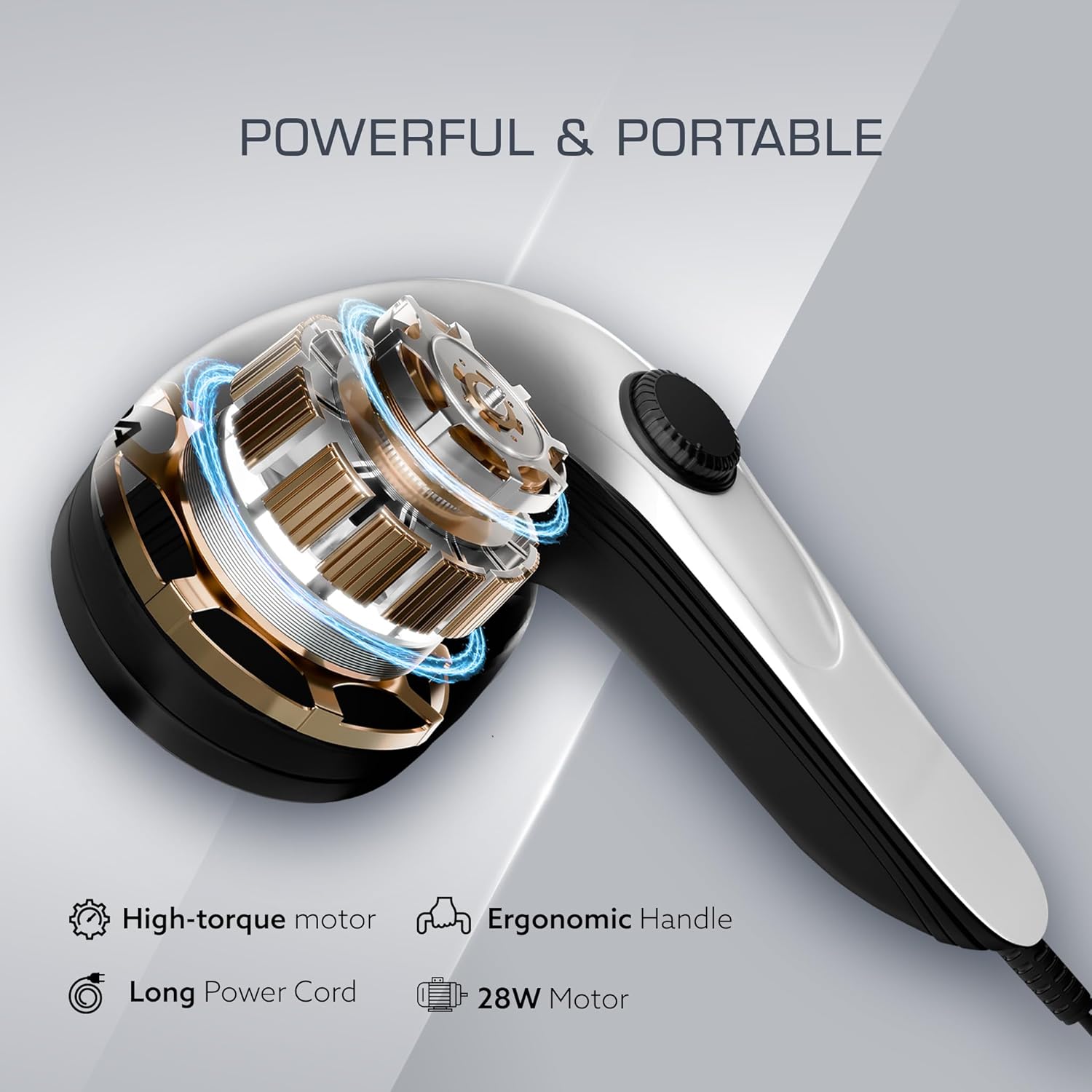 AGARO Atom Plus Electric Handheld Full Body Massager, 4 Massage Heads, Mesh Cover, Variable Speed Settings for Pain Relief and Relaxation, Back, Leg & Foot AGARO Atom Plus Electric Handheld Full Body Massager, 4 Massage Heads, Mesh Cover, Variable Speed Settings for Pain Relief and Relaxation, Back, Leg & Foot