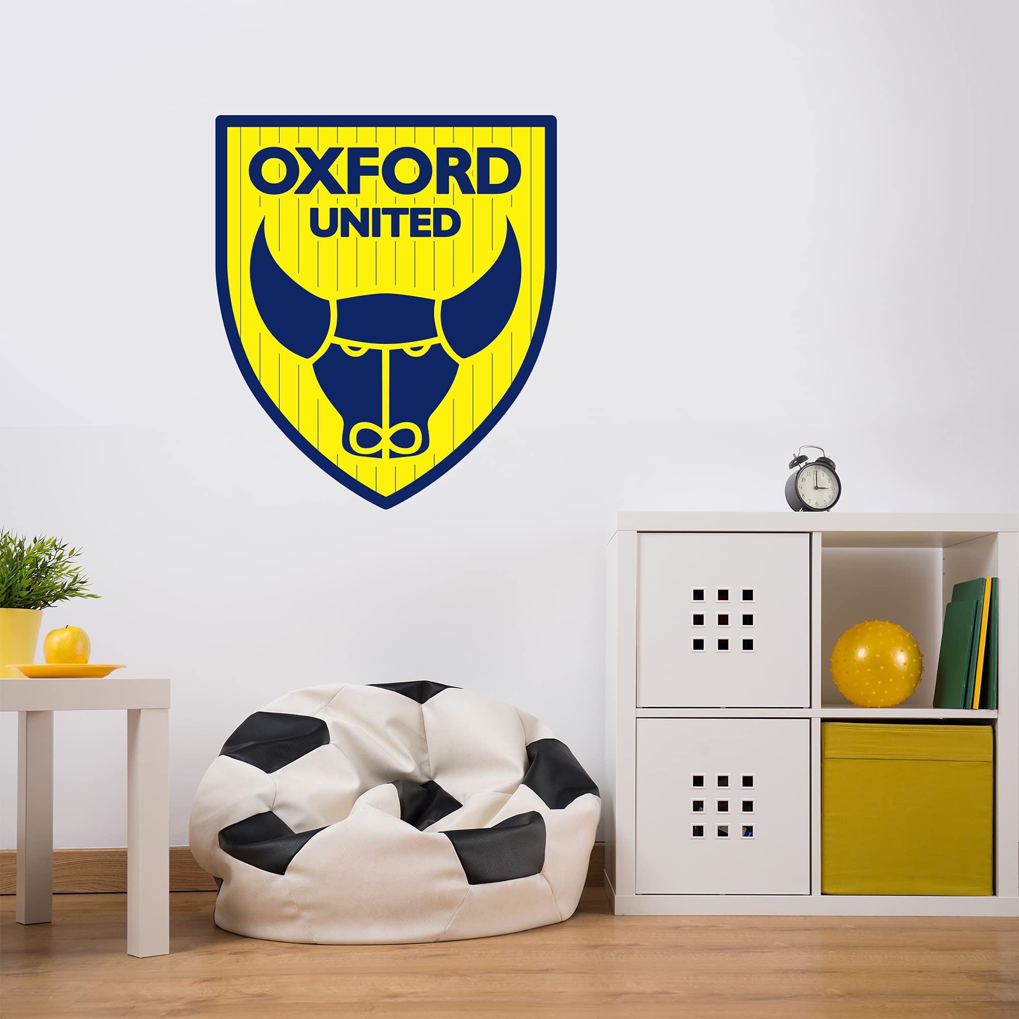 Beautiful Game Blue Official Oxford United Football Club Crest Wall Sticker Decal Art Mural (90Cm Height X 80Cm Width)