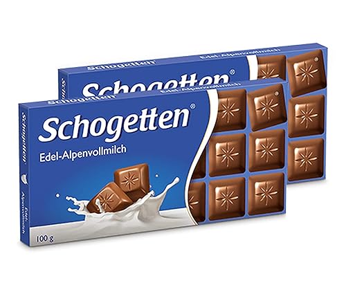 Schogetten Alpine - Barra de chocolate con leche, chocolate alemán original, 3.52 onzas (paquete de 2)