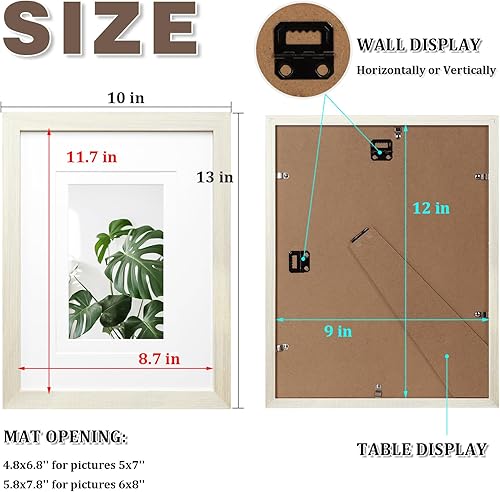 Miniatura 6 de Egofine Portarretratos de 9 x 12 pulgadas, de madera maciza con plexiglás, para exhibir imágenes de 5 x 76 x 8 con paspartú o de 9 x 12 pulgadas sin