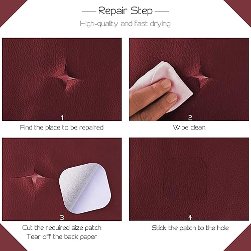 Miniatura 74 de Parche de reparación de cuero grande de 17 x 79 pulgadas, cinta autoadhesiva de reparación de cuero, parches de cuero para muebles de sofá, sillas