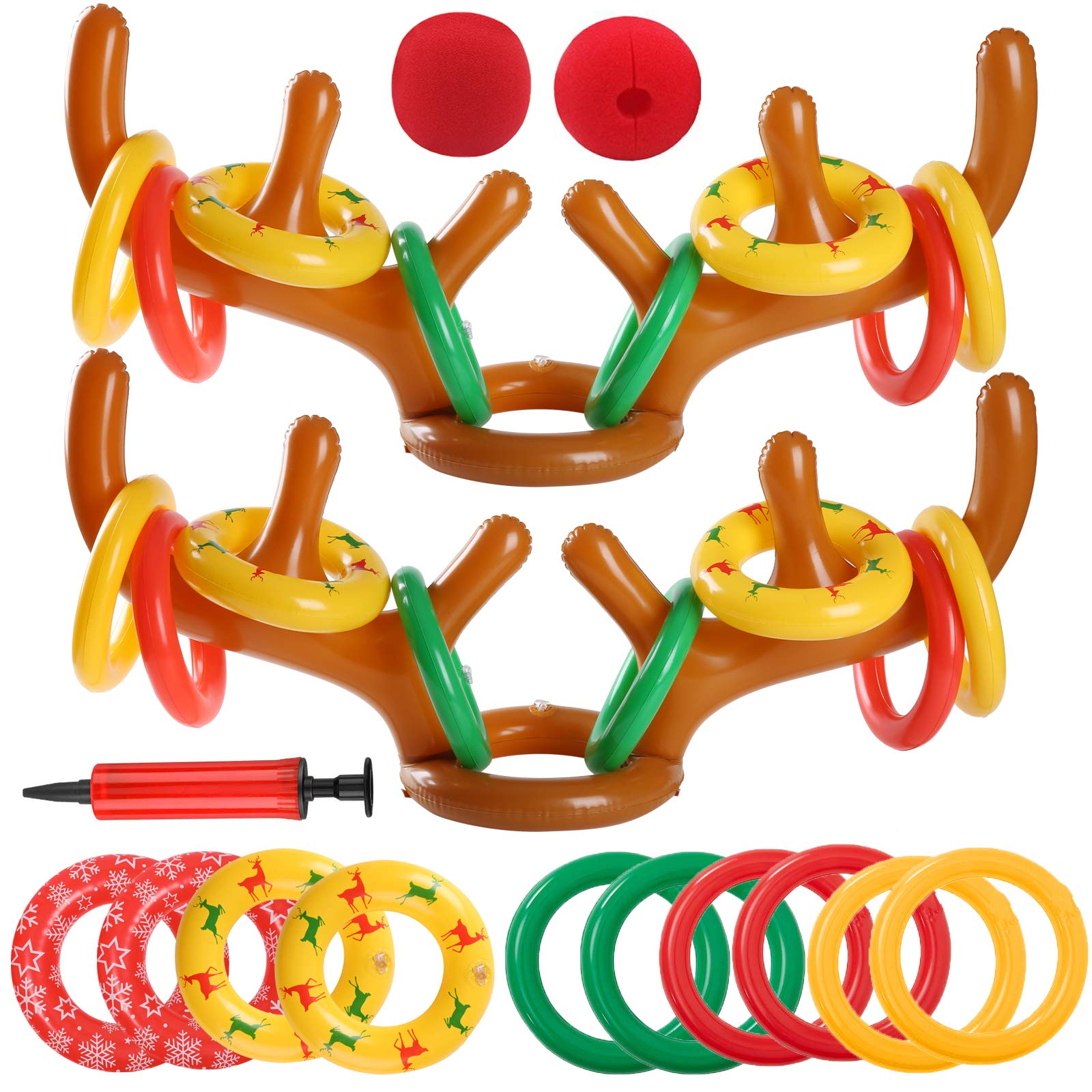 Inflatable Reindeer Antler Ring Toss Game, 2023 Christmas Games Ring Toss for Christmas Party Games, Patented