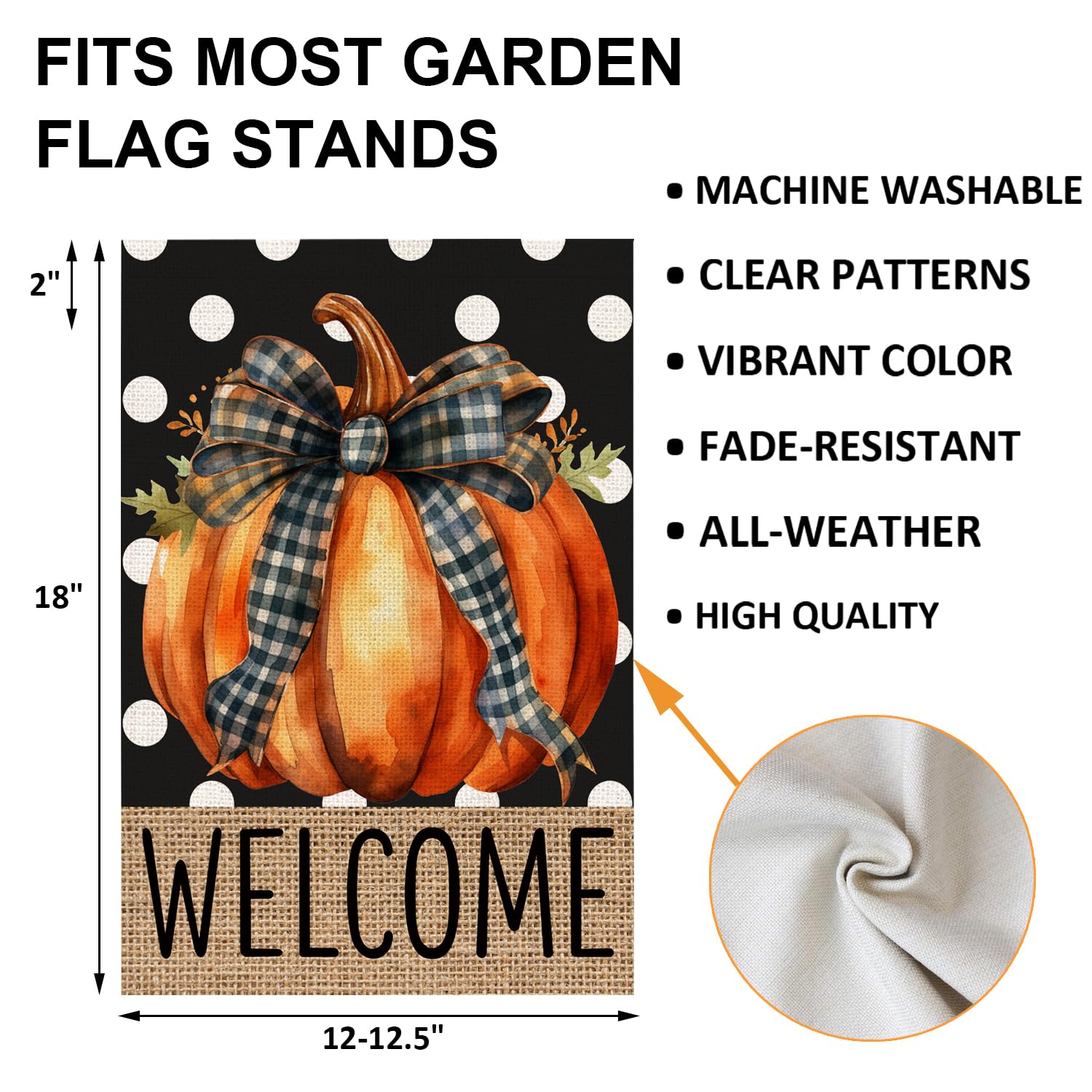 Herbst Gartenflagge 'Hello Herbst' - Doppelseitig, 30,5x45,7 Cm, Wetterfest, Für Ständer Geeignet