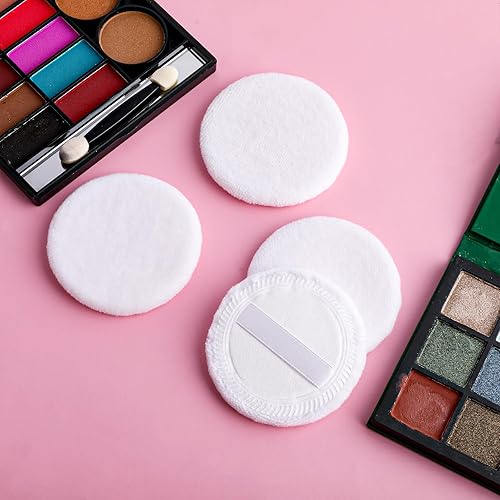 Miniatura 6 de WLLHYF 12 unidades de polvo de maquillaje de algodón rosa, soplos de polvo redondos para maquillaje facial en polvo de terciopelo para polvo suelto,