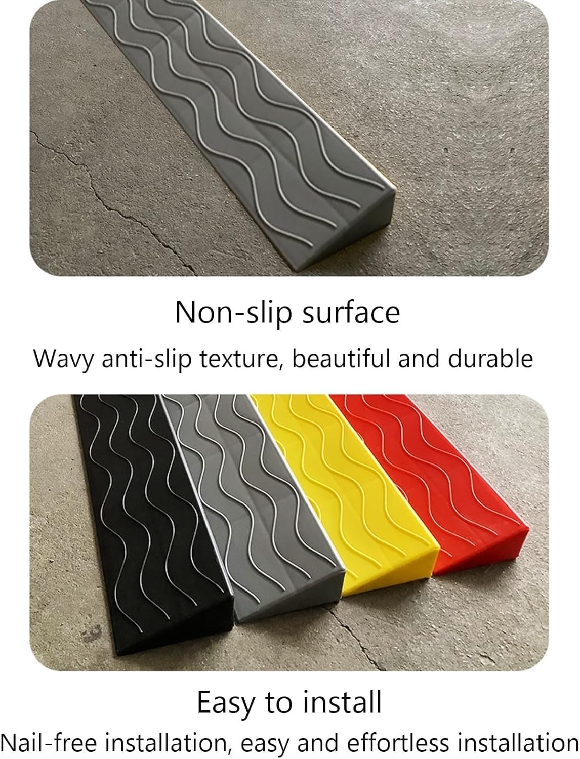 Schody rampowe Podjazd progowy, podjazd dla wózków inwalidzkich, lekka plastikowa rampa krawężnikowa do użytku domowego(8 * 2.5cm/3 * 1in)