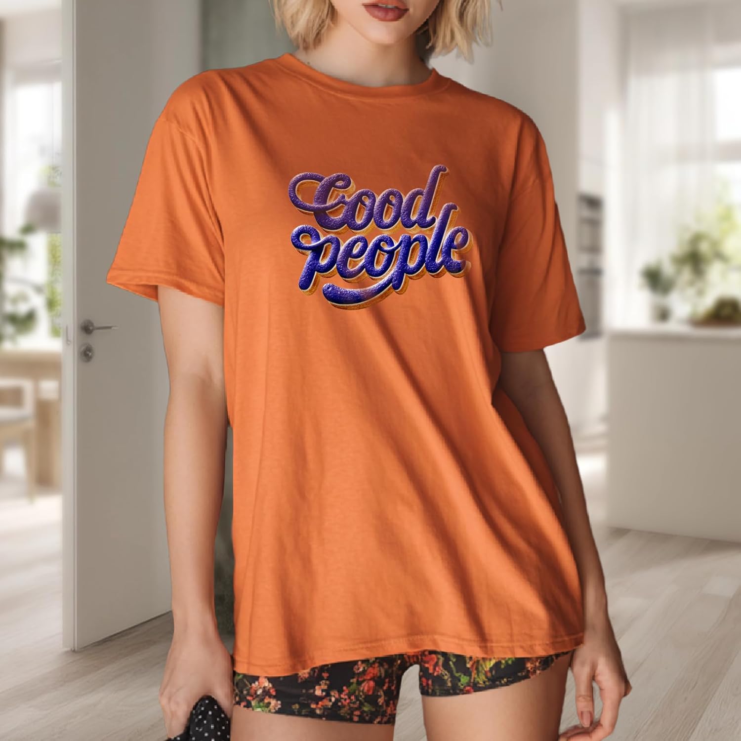 MARSVOVO Novelty Tees for Women Trendy Words Graffiti Print Casual Short Sleeve Crewneck Soft Pure Cotton T-Shirts - Image 2