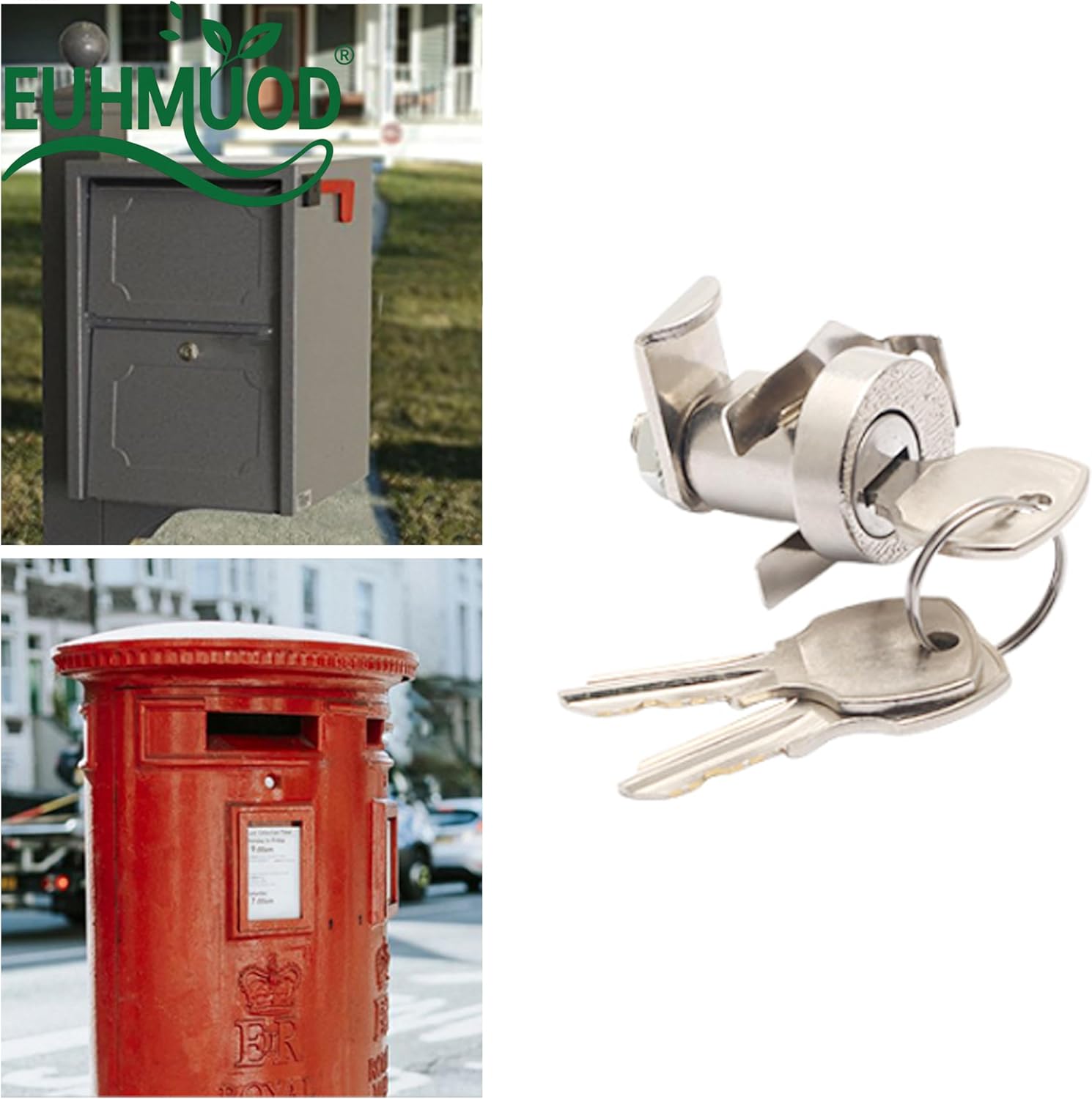 10-Pack Mailbox Lock for L-1172C, USPS Mail Box Latch Tool Box Lock, C9100 Letterbox Lock with 3 Keys and C7120 Cam Replacement Accessories, Nickel Finish Latch