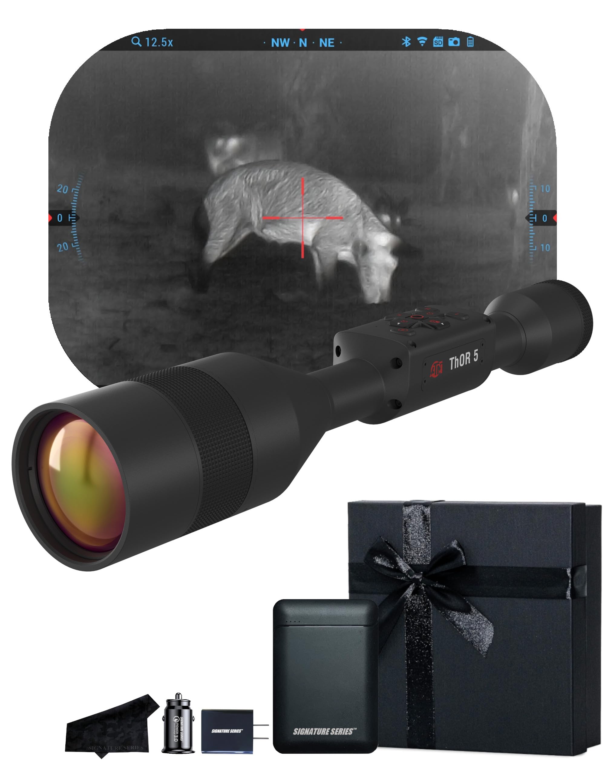 ATN Thor 5 640 Smart HD Thermal Scope with 640x480, 12 Micron Sensor | Magnification, Full HD Video Recording, Smooth Zoom | Exclusive Signature Series Kit