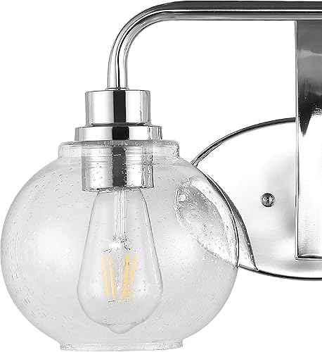 Miniatura 9 de Eyely EYL7529A Perry - Lámpara LED rústica de 36 pulgadas con 4 luces de hierro y vidrio sembrado, para entrada, vestíbulo, baño, pasillo,