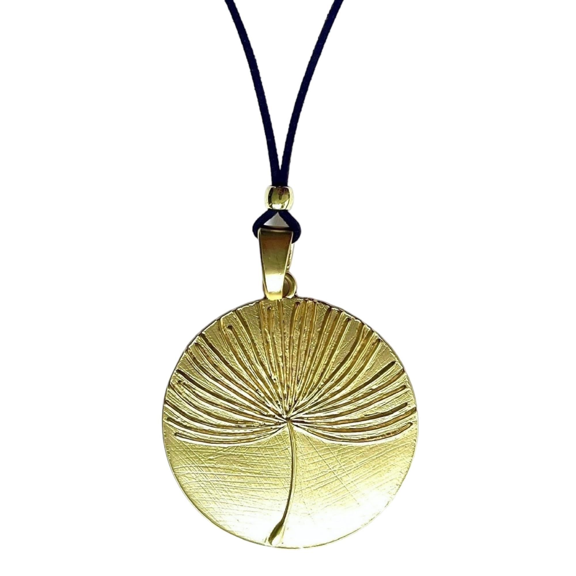 ASTER ALHELÍ Colgante Mujer Diente de León en Zamak Dorado - Collar Largo con Altura Ajustable - Colgante Grande Amuleto de Protección Perfecto para Regalo (Dorado)