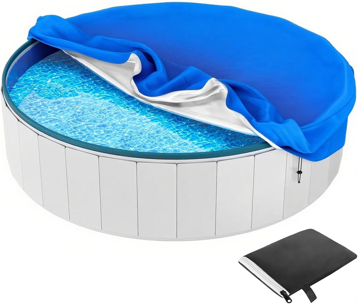 420Dオックスフォード生地 円形の埋め込み式プールカバー、地上プール用の円形プールカバー、耐寒性、紫外線防止、取り付け簡単、安定性