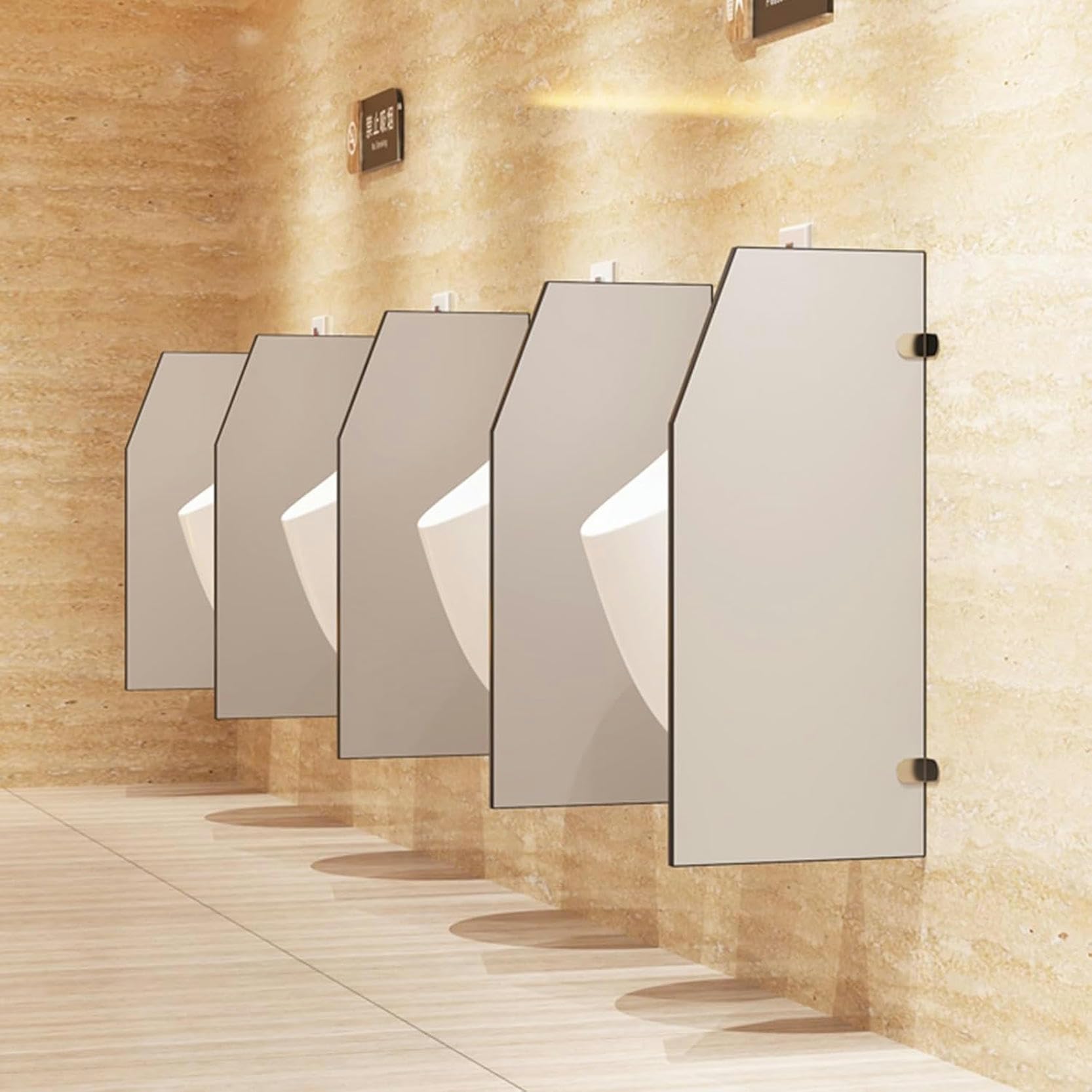 GTHTUHFD Stainless Steel Urinal Partition With Baffle Screen For Public Toilets,Gray Hanging Style