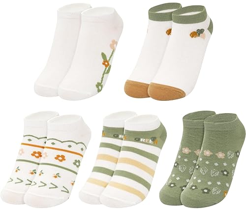 Ankle Socks for Women 5 Pairs Cotton No Show Sock