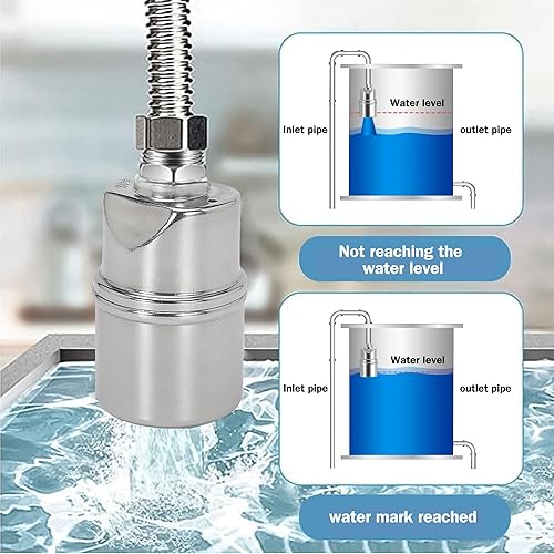 Miniatura 3 de Válvula de flotador de control de nivel de agua de acero inoxidable para tanque, válvula automática de control de nivel de agua, válvula de flotador