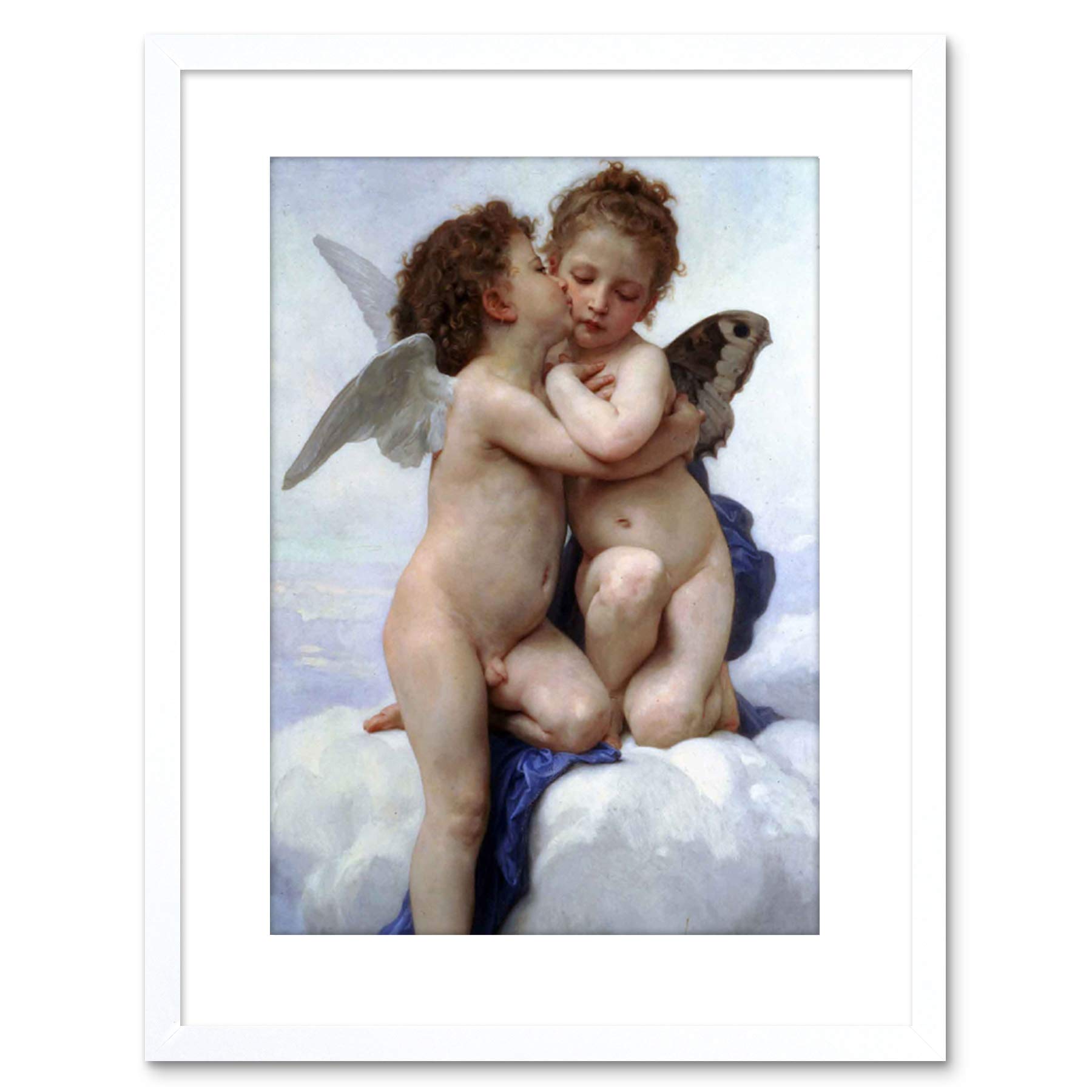 Wee Blue Coo PAINTING ALLEGORY BOUGUEREAU CUPID PSYCHE FRAMED PICTURE ART PRINT F97X8463