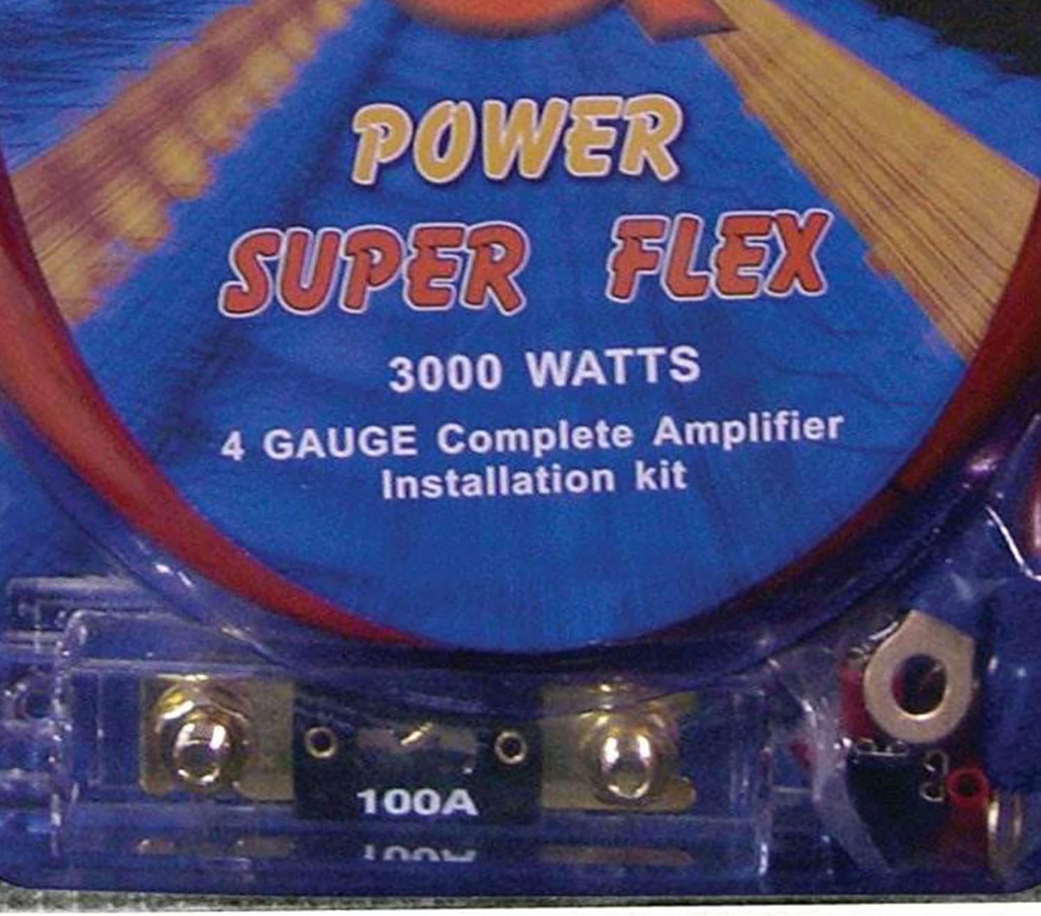 QPower Super Flex 4-Gauge 3000-Watt Complete Amplifier Amp Wiring Installation Kit for Car Audio Stereo Sound System Applications (4 Pack)
