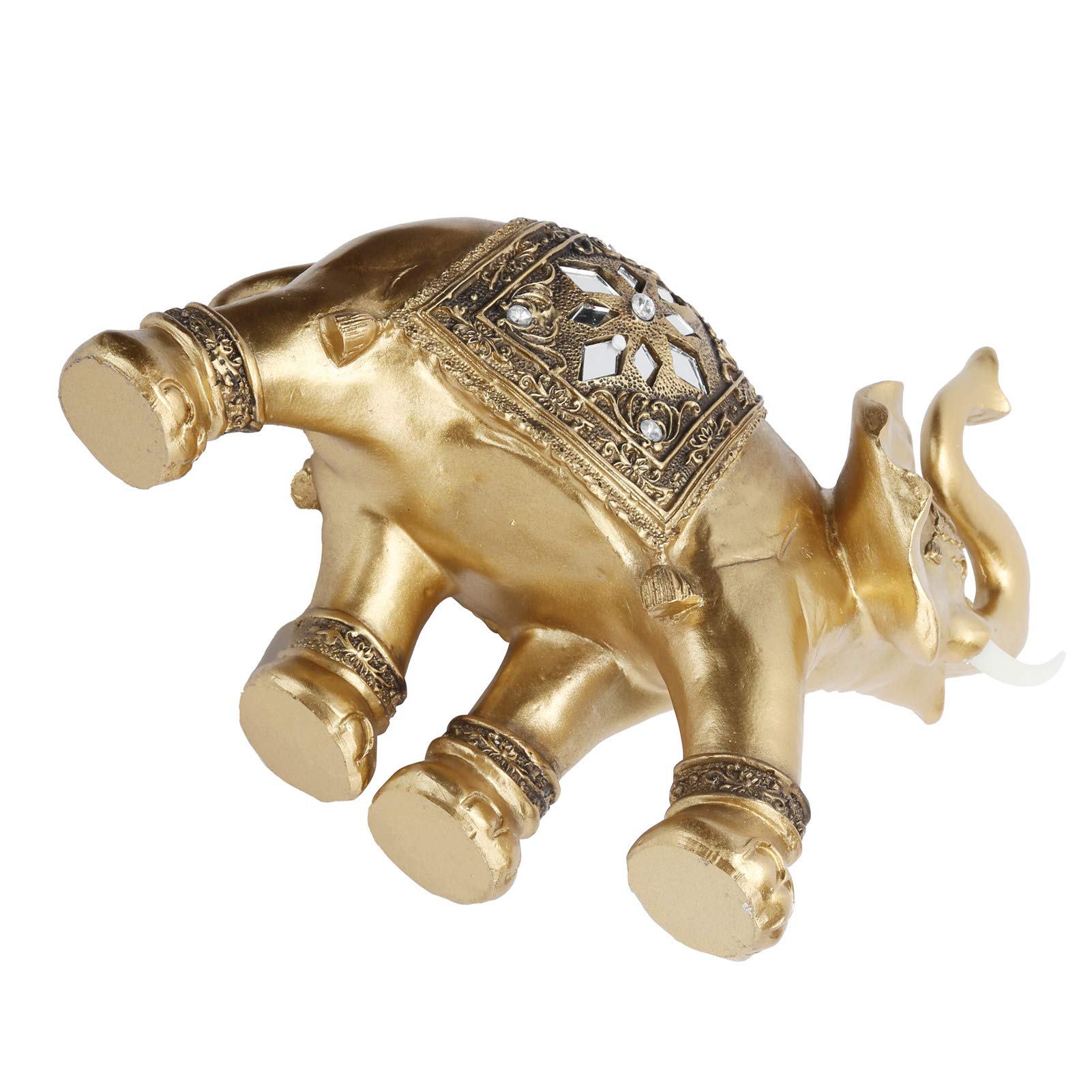 CDQL Statua Dell'Elefante d'oro, Decorazione Scultura Figurina, Incarnazione Dell'Eleganza, Figurina Portafortuna, Decorazione Dell'Elefante Boho per la Casa, Il Bar, L'Ufficio