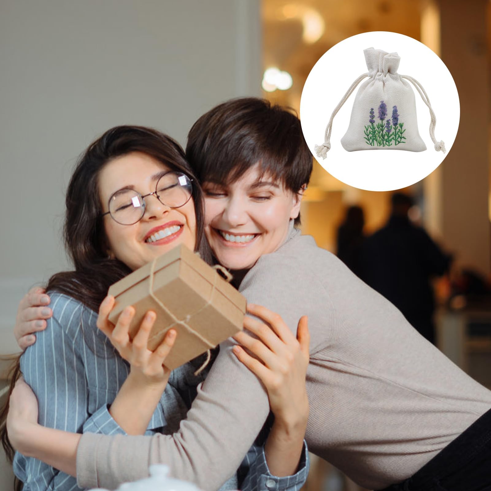 12 Pièces Sachet Lavande Vide Sac de Lavande Parfumés avec Cordon de Serrage Sachets Tissu Parfumé Armoire Anti Mite pour Les Épices Herbes Tiroirs Chambre Armoire Salle de Bain Voitures Désodorisant