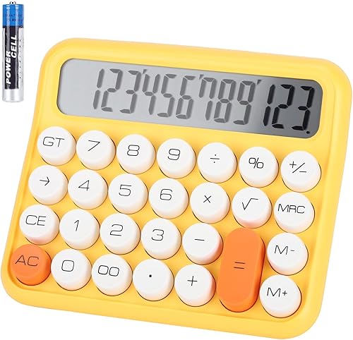 Calculadora estándar básica, pantalla LCD grande de 5 pulgadas y 12 dígitos, calculadora de interruptor mecánico de botón grande para uso escolar,