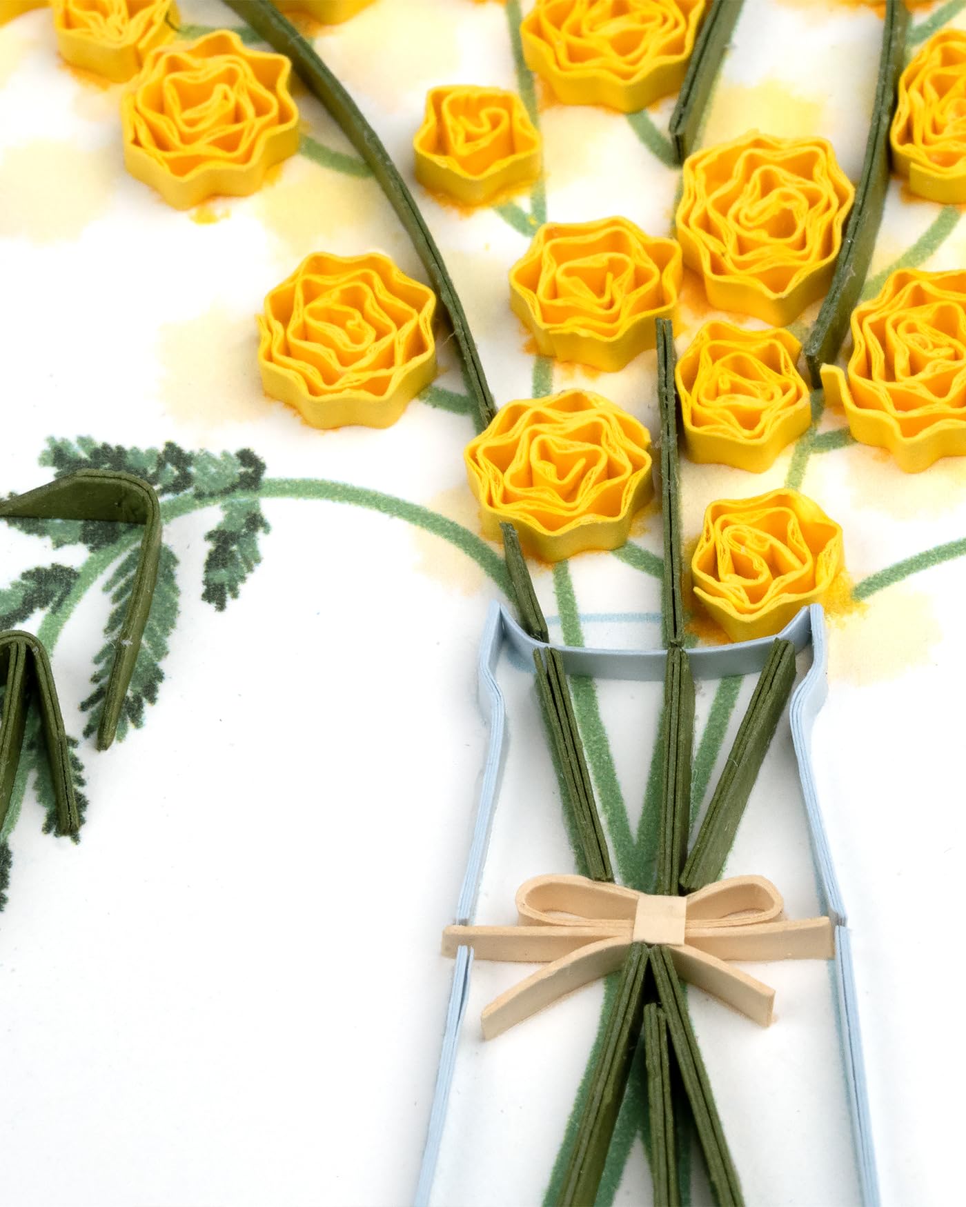Quilling Mimosa Bouquet Sunshine Flowers Hand-Finished Art Greeting Card Frameable Art, Suitable for Framing in a Card Frame - Image 4