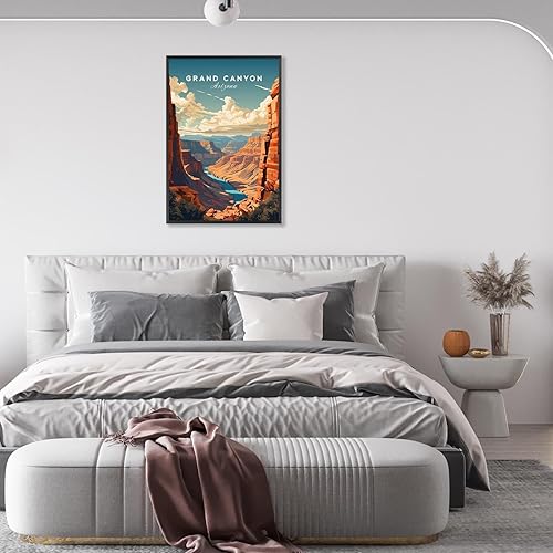 Miniatura 4 de Paisaje vintage del Gran Cañón, arte de pared de viaje, arte de pared retro de Arizona City Garden Paisaje, pósteres de lienzo de naturaleza, río,