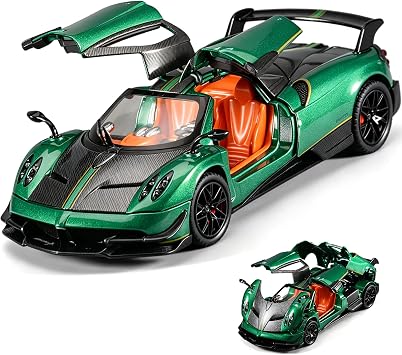 Toy Car Model 1/24 Diecast Cars Collectible Car Model Kit for Adults | Metal Pull Back Toy Cars with Lights and Sounds,Great Car Toys Gifts for Kids,Toy Cars for Boys Age 3-12Green