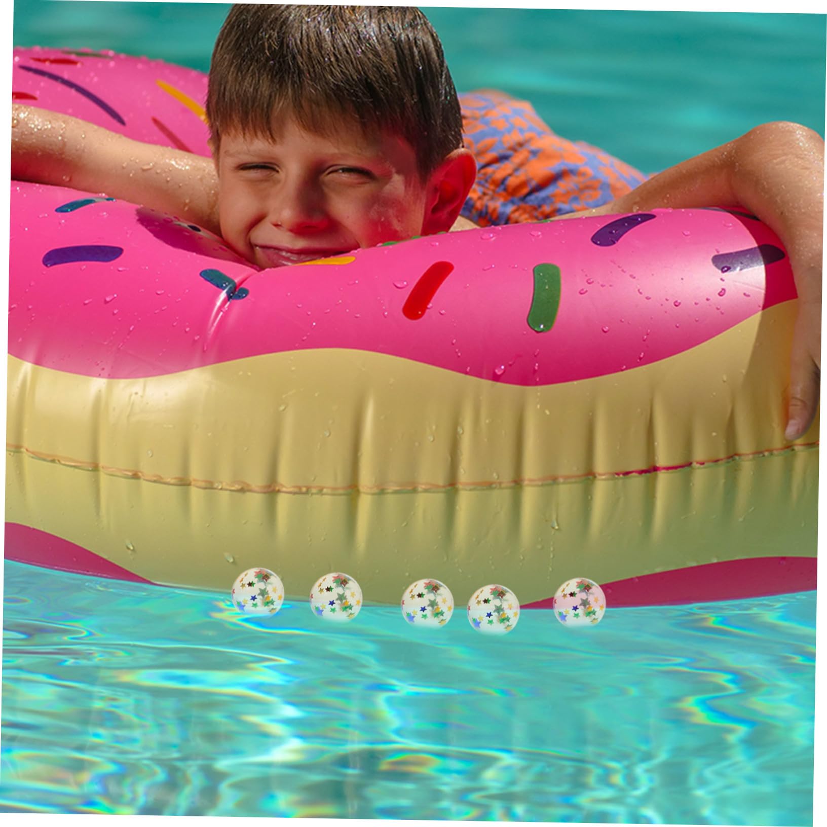 100 Piezas Bolas Rebotadoras Flotantes con Purpurina para Juguetes para Piscina y Playa para Actividades Acuáticas Verano