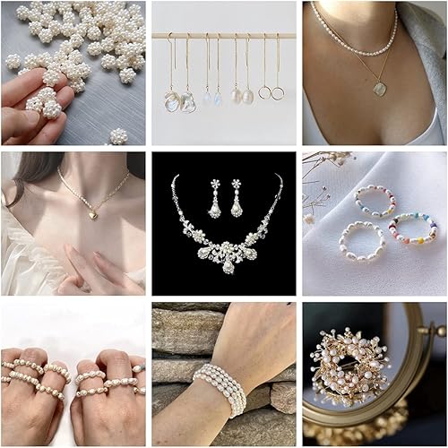 Miniatura 5 de Cuentas de perlas para fabricación de joyas, 100 piezas de 0.394 a 0.394 pulgadas (0.354-0.394 in) naturales auténticas de agua dulce cultivadas en