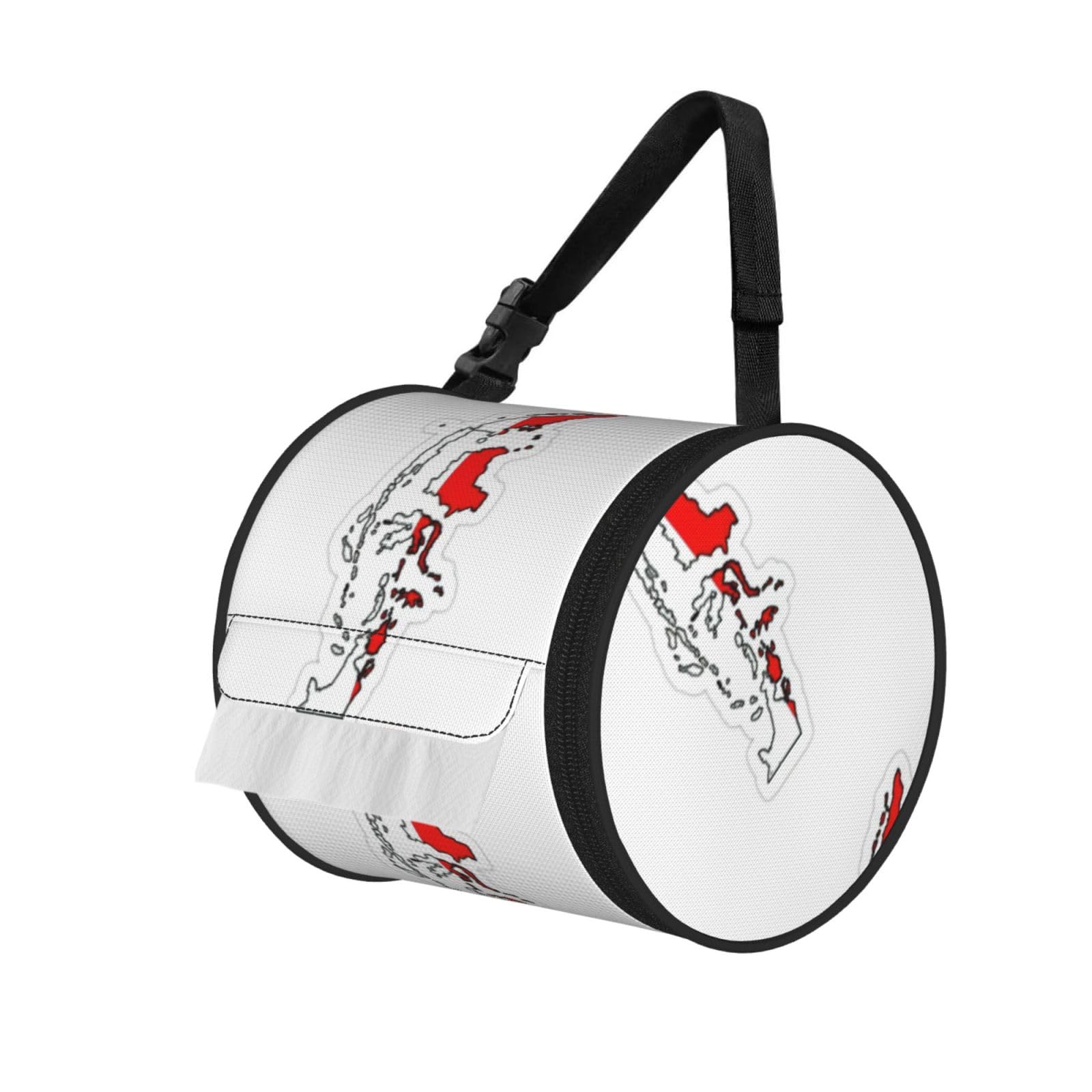 Indonesian Flag Map Print Fashion Tissues Organizer Box, Hanging Tissue Holder For Purse Coins For Car Office Daily Outing