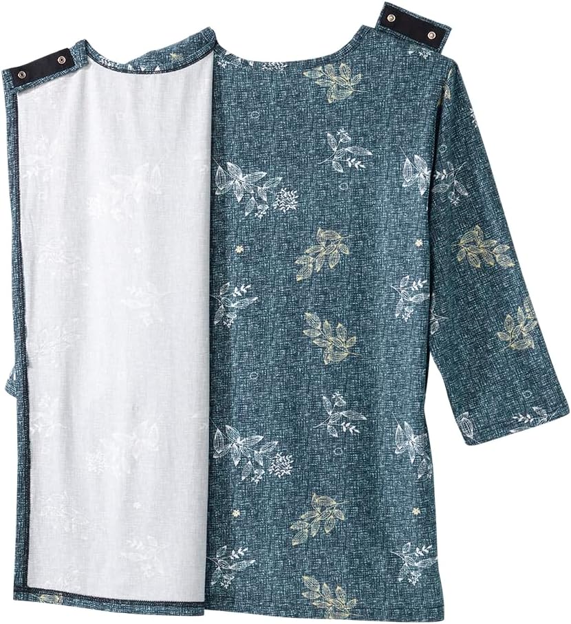 Women’s Open-Back Adaptive Faux Button Top - Image 2