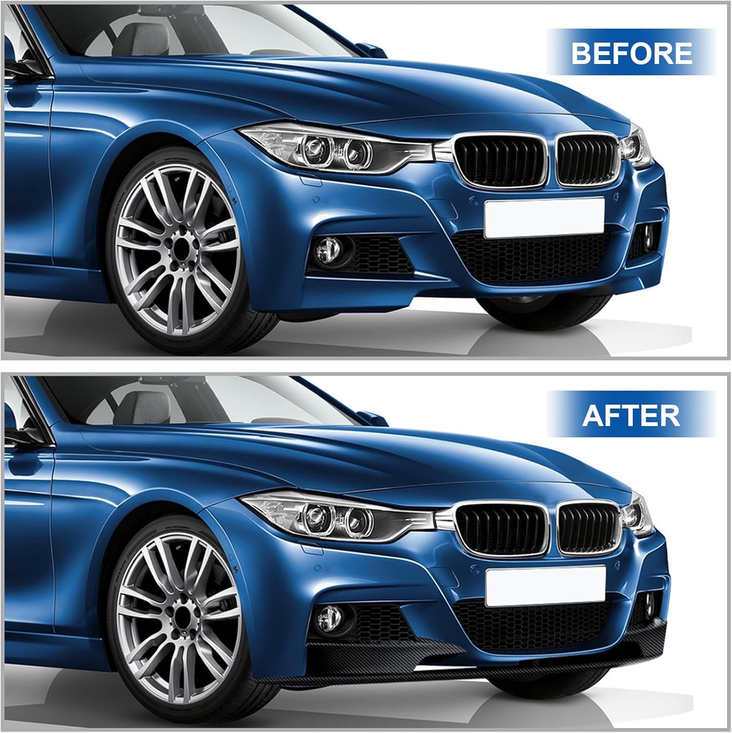 Carbon Fiber Front Bumper Lip Compatible with BMW F30 F31 3 Series M Sport 2012-2018, Splitter Spoiler Diffuser Protector Wing Body Kit Compatible with BMW 320i 328i 330i 335i 340i